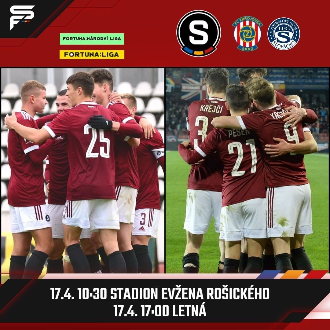 DNES hraje SPARTA! Velikonoční SPARTA DAY! ??? Dopoledne na Strahov na béčko se Zbrojovkou, navečer na Letnou na áčko se Slováckem! A mezitím dobít energii v některé té letenské posilovně ? Koukejte si ten fotbal prosadit! ⚽️???? #acsparta #spartaforever #spartaday #spartatempo